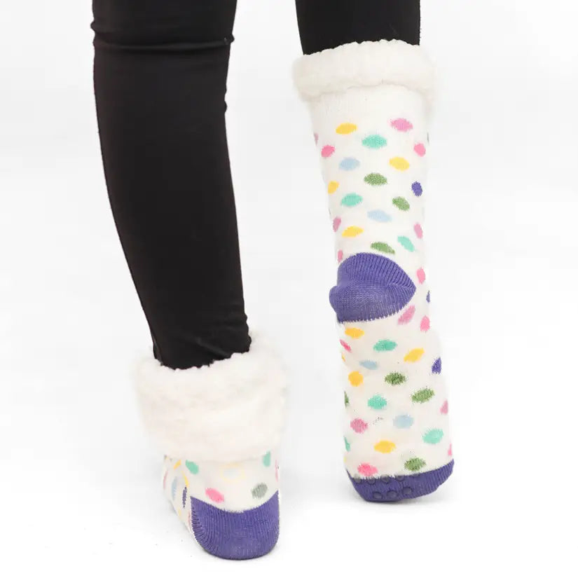 Polka Dot Cloud - Recycled Slipper Socks