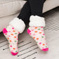 Polka Dot Peach - Recycled Slipper Socks