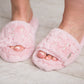 Faux Fur Pearl Slide Slippers | Pink