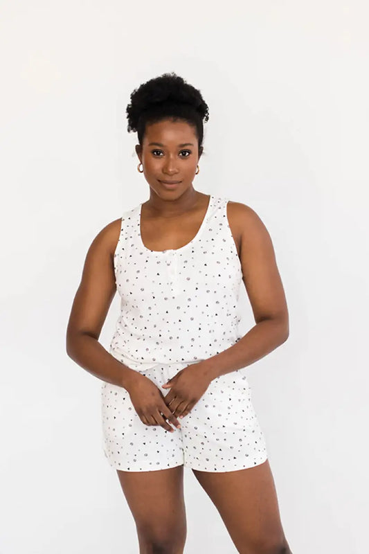 Riley Relaxed Henley Sleep Tank | Ivory
