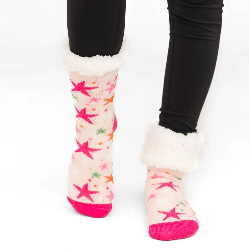 Twinkle Twinkle Peach - Recycled Slipper Socks
