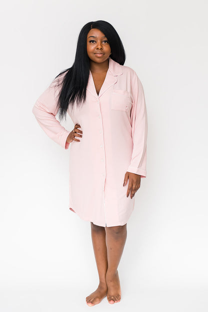 Gracie Sleep Shirt Dress | Pink Dogwood