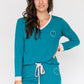 Iris V-Neck Pajama Shirt | Harbour Blue