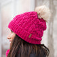 Chenille Knit Beanie Hat | Raspberry