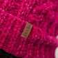 Chenille Knit Beanie Hat | Raspberry