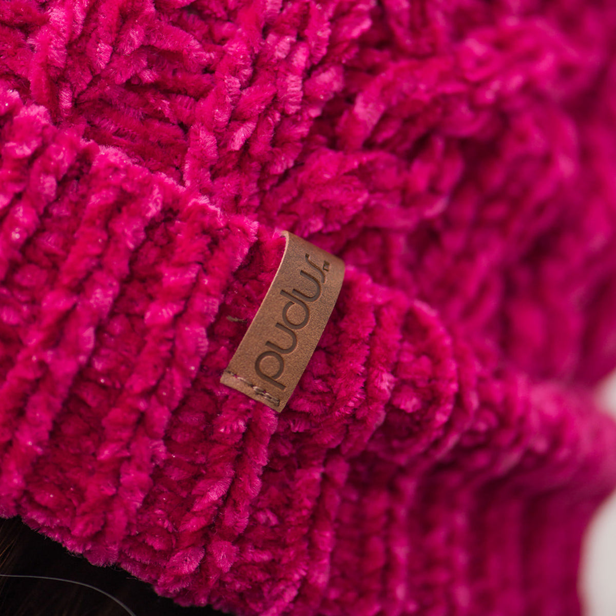 Chenille Knit Beanie Hat | Raspberry – Pudus™ Lifestyle Co. Chenille Knit Beanie Hat | Raspberry – Pudus™ Lifestyle Co.