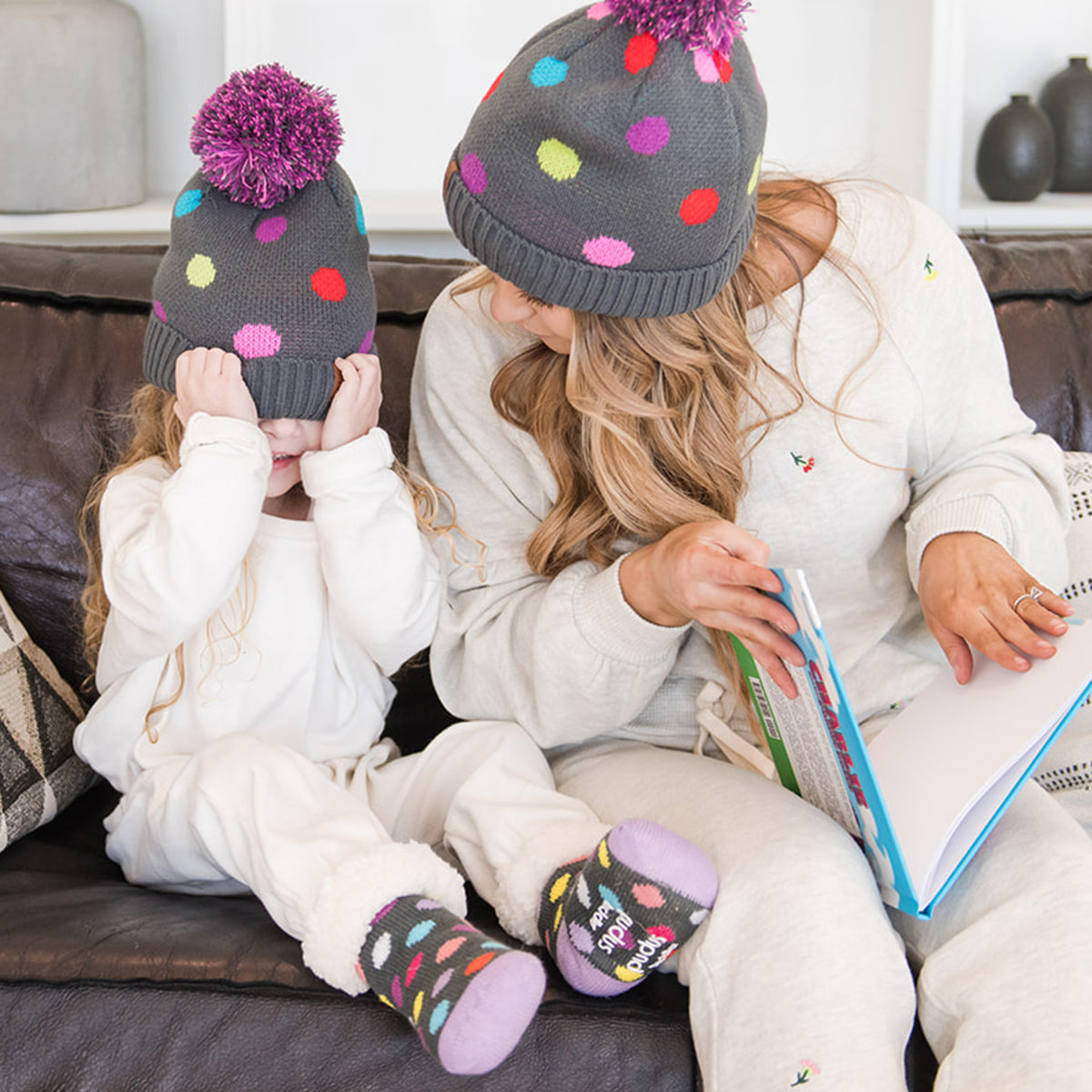 Kids Classic Slipper Socks | Polka Dot Pastel