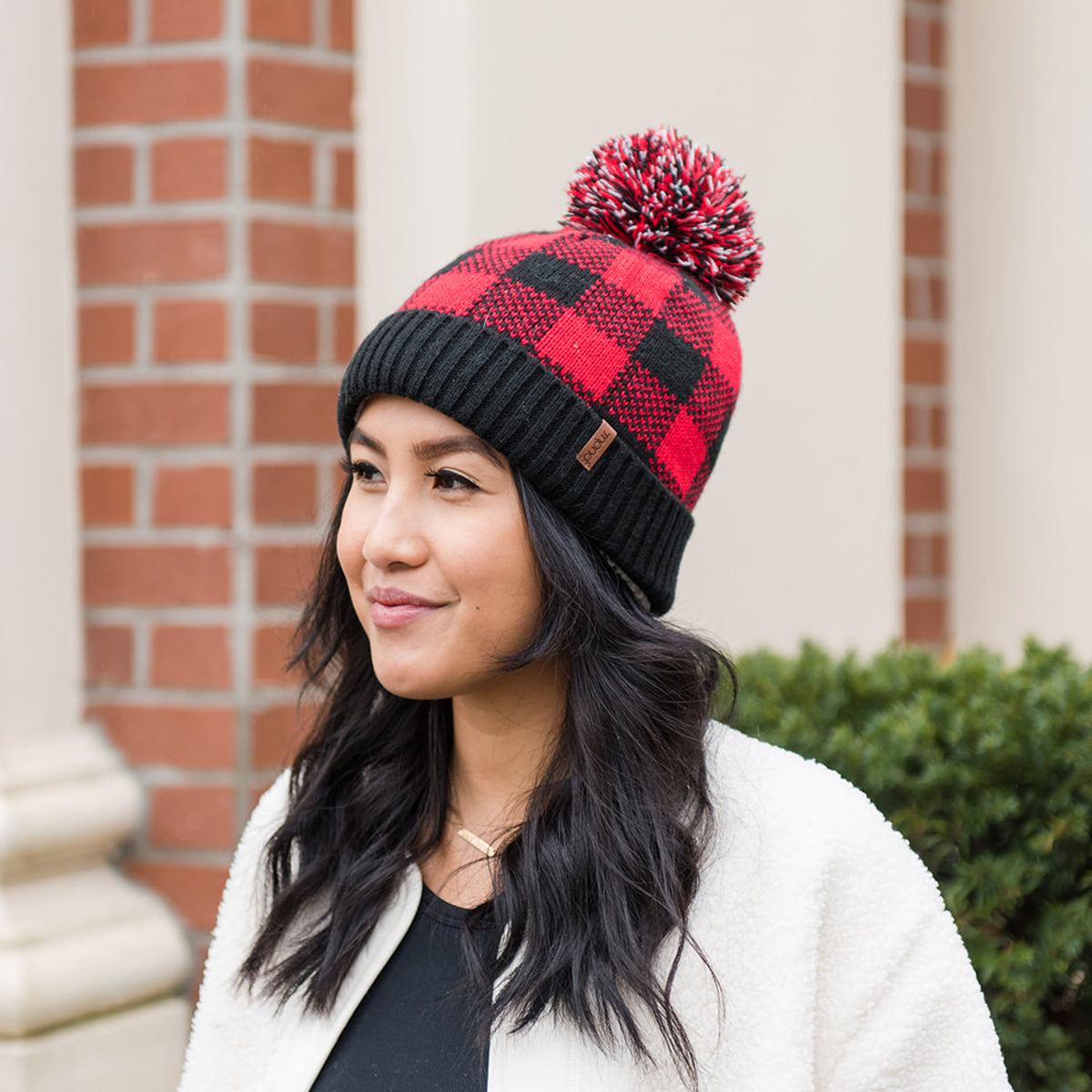 Recycled Pom Pom Hat - Lumberjack Red