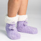 Chenille Cable Knit Classic Slipper Socks | Lavender