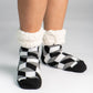 Classic Slipper Socks | Checkerbox Black
