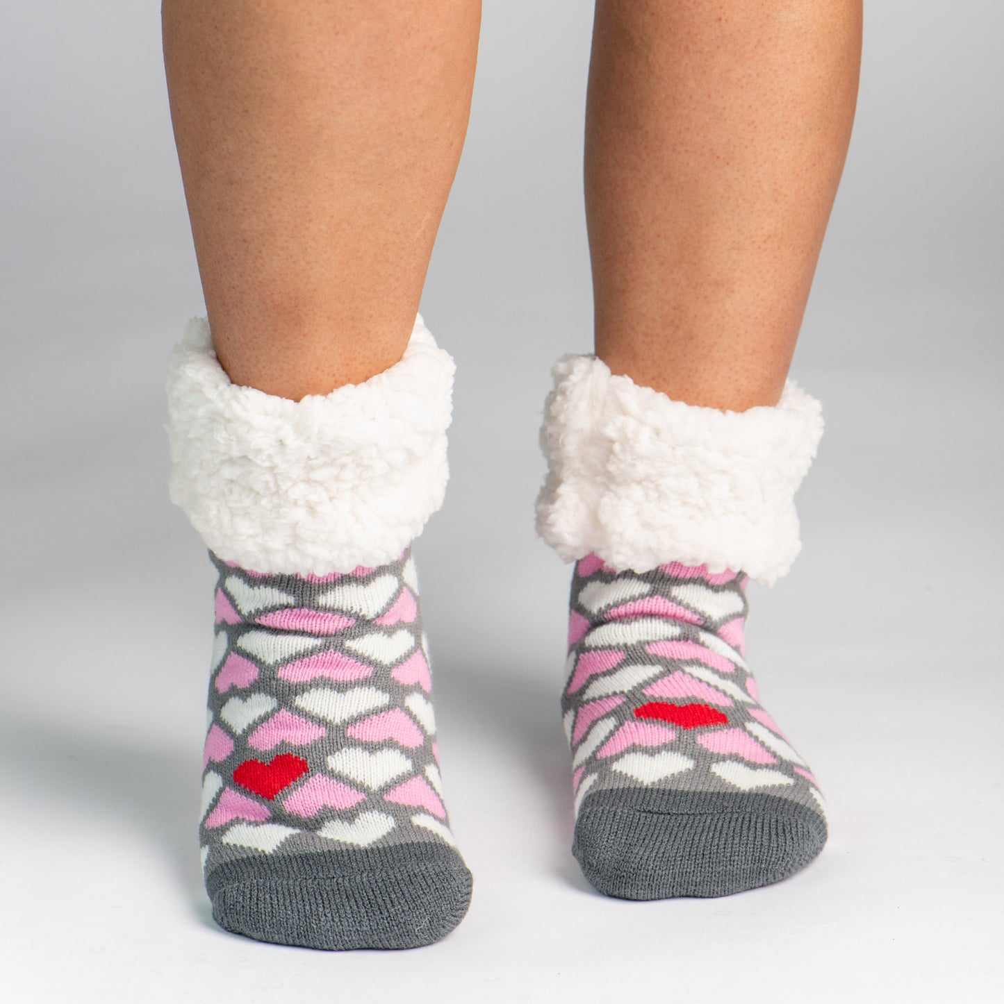 Pudus - Slipper Socks - Valentine Hearts