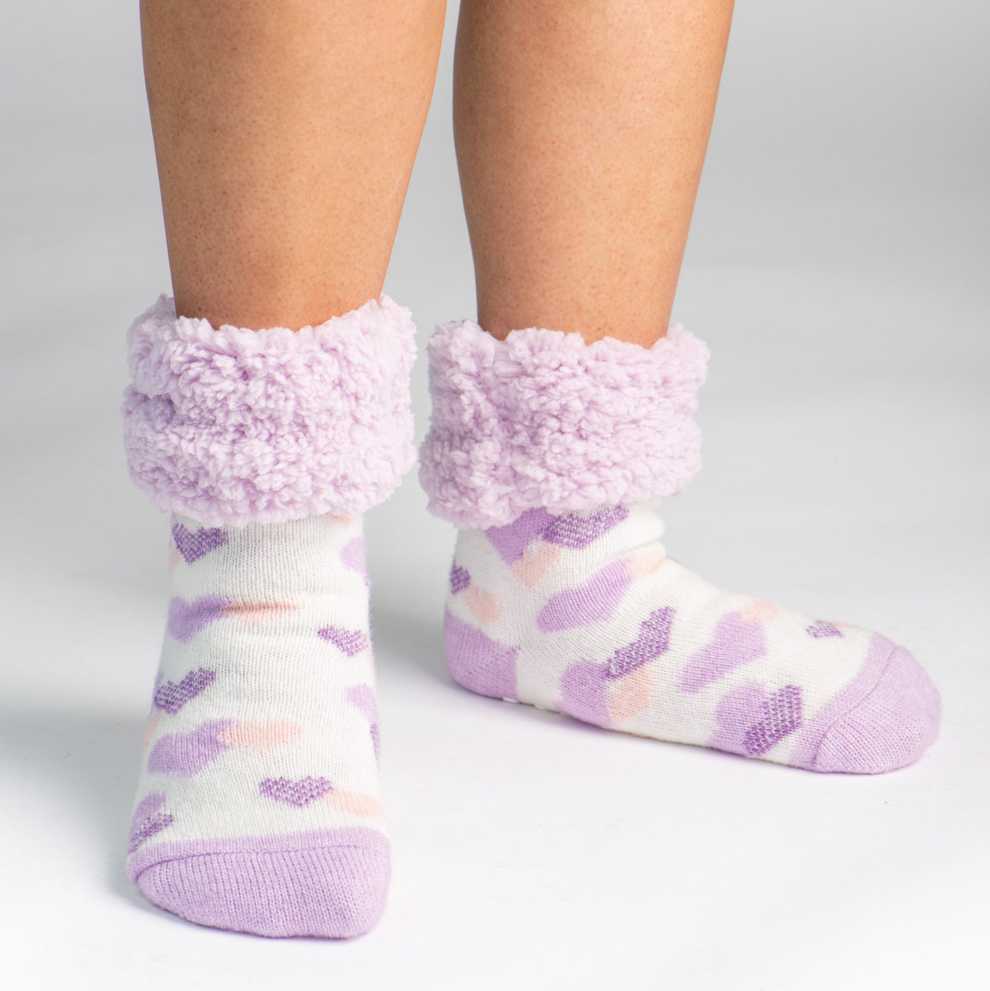 Classic Slipper Socks | Heart Lavender