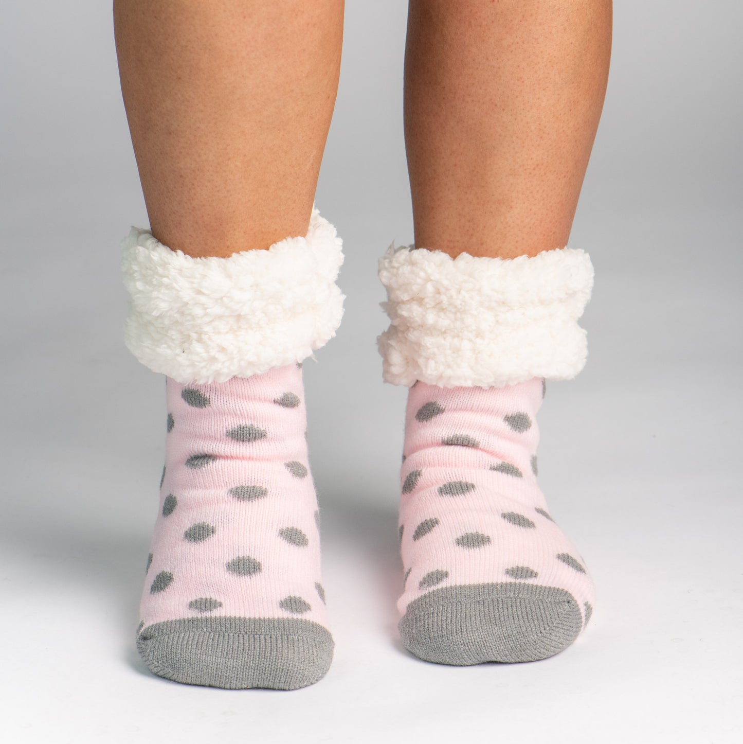 Classic Slipper Socks | Polka Dot Pink Dogwood