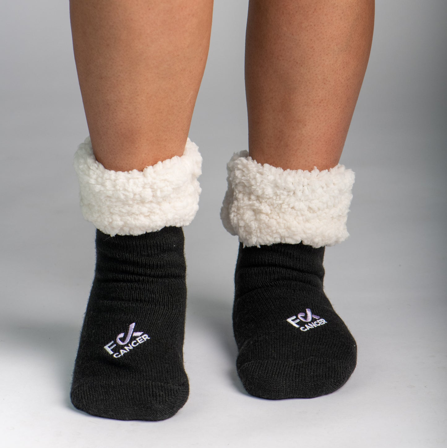 F Cancer x Pudus Classic Slipper Socks | Black