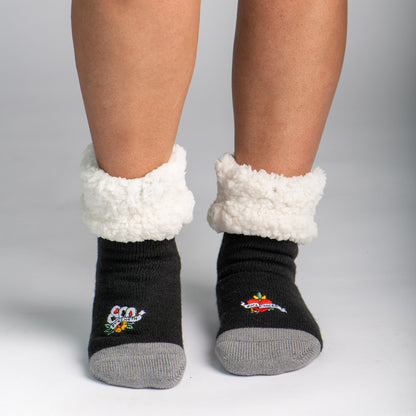 F Cancer x Pudus Classic Slipper Socks | Multi Patch