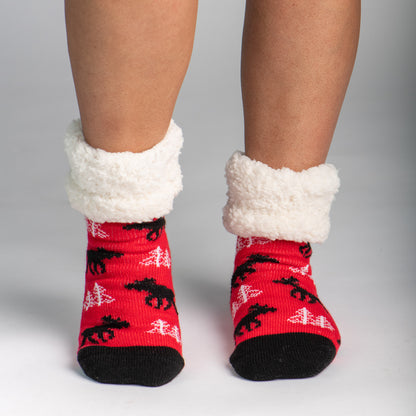 Classic Slipper Socks | Moose Red