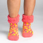 Bright Classic Slipper Socks | Coral Leopard