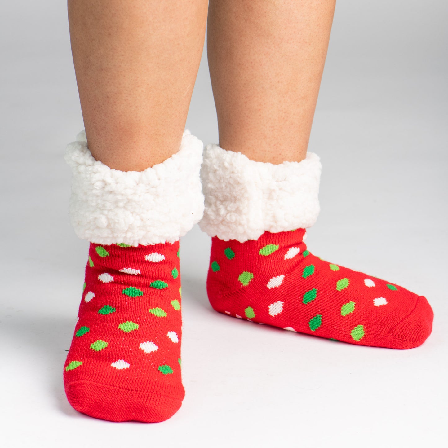 Classic Slipper Socks | Polka Dot Red