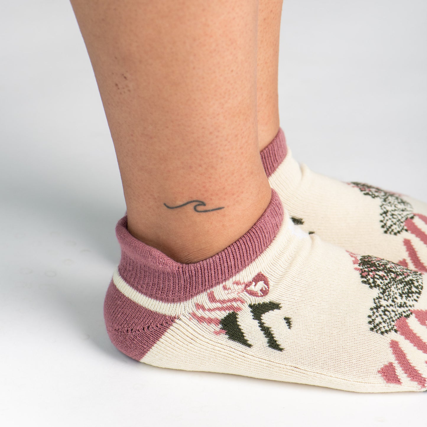 Cushioned Socks | Comfy Ankle | Wild At Heart Tea Rose