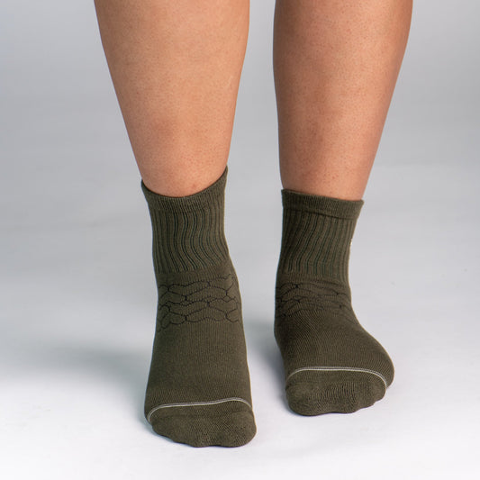 Bamboo Socks | Uptown Quarter Crew | Eucalyptus