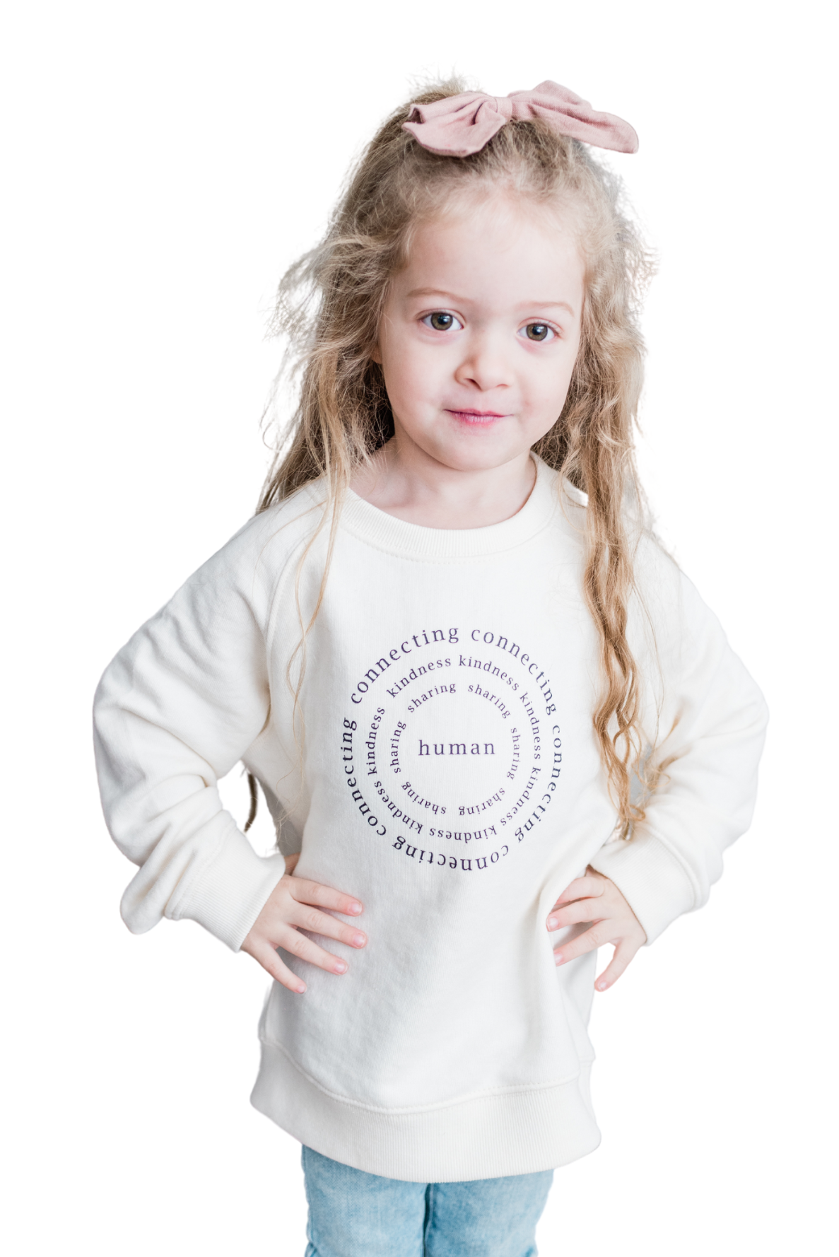 Kids | Mila Crew Neck Sweatshirt | Human | Cloud
