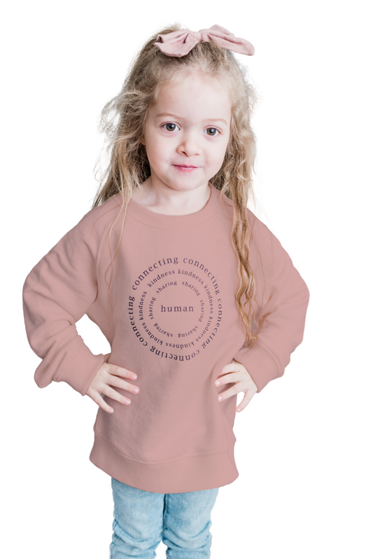 Kids | Mila Crew Neck Sweatshirt | Human | Daydream Pink