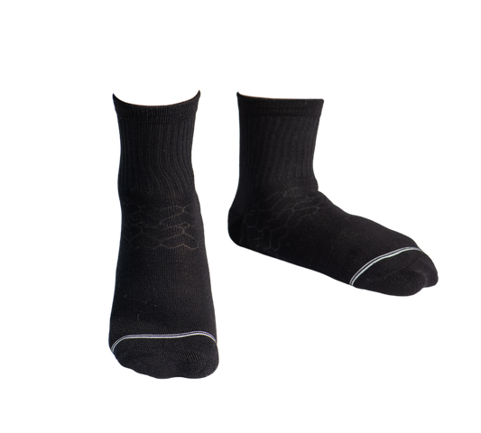 Bamboo Socks | Uptown Quarter Crew | Black