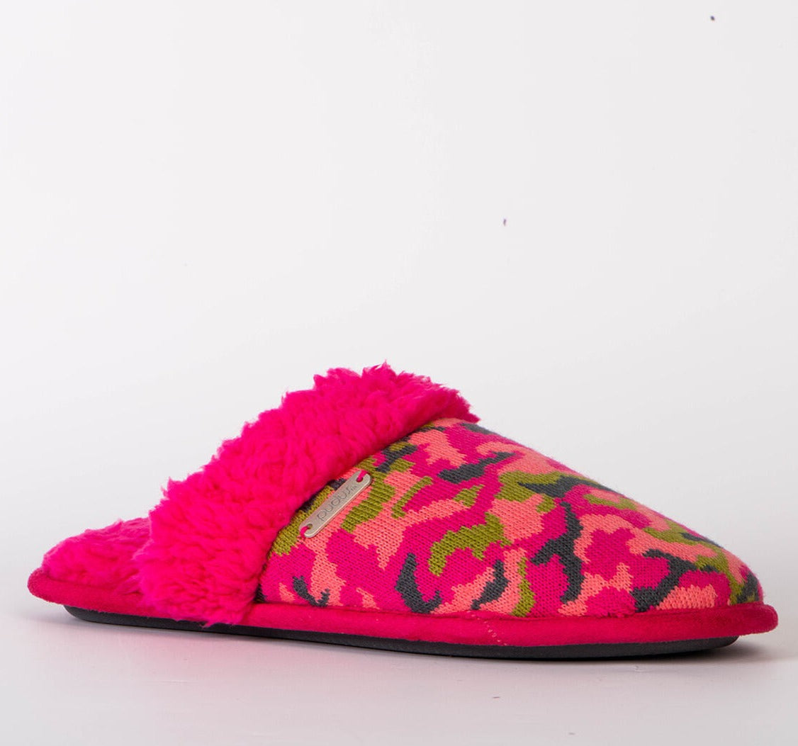 Bright Collection Creekside Slide Slippers | Camo Pink