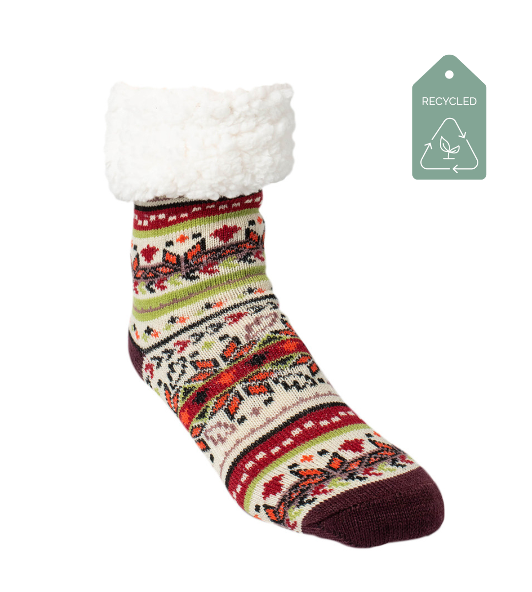 Autumn White - Recycled Slipper Socks