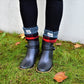 Pudus Women's Warm Short Boot Socks (W 6-10) Crew-Length Winter Socks (Perfect Thermal Socks, Rain Boot Socks and Hiking Socks) Boot Sock Lumberjack Red Adult Short