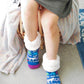 Pudus Cozy Winter Slipper Socks for Women and Men with Non-Slip Grippers and Faux Fur Sherpa Fleece - Adult Regular Fuzzy Socks I ™¡ My Horse - Classic Slipper Sock