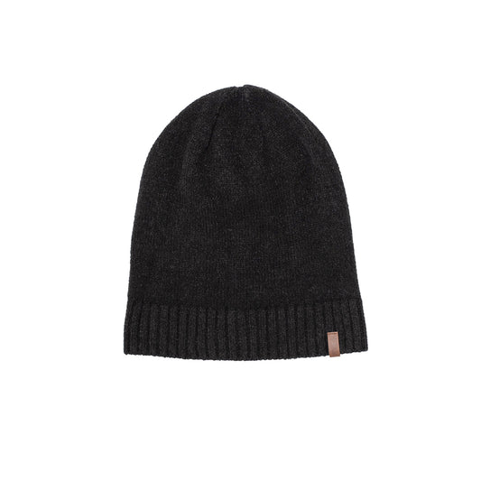 Faux Cashmere Beanie Hat | Black
