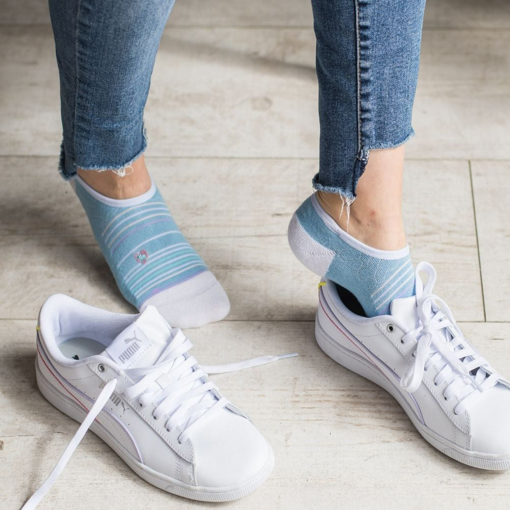 Bamboo Socks | No Fuss No-Show | Seaside Blue