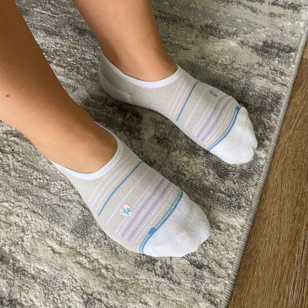 Bamboo Socks | No Fuss No-Show | Seaside Grey