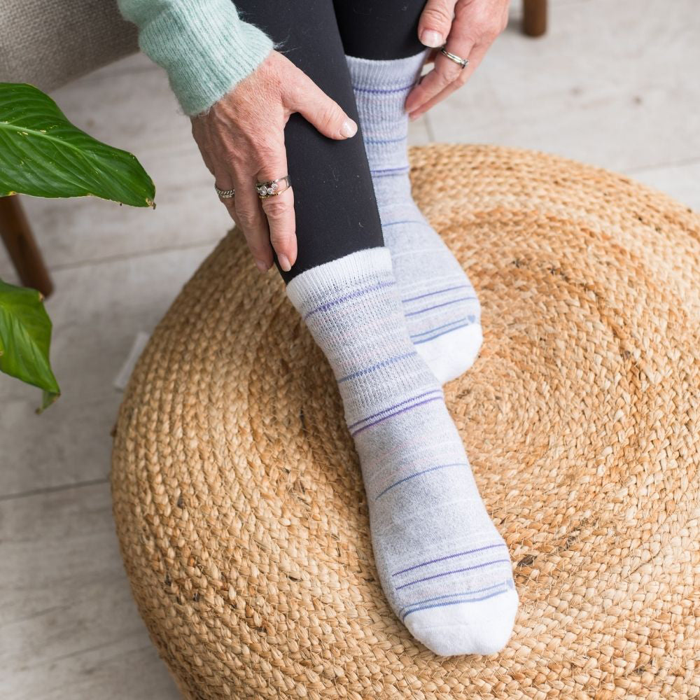 Cushioned Socks | Comfy Quarter Crew | Seaside Grey