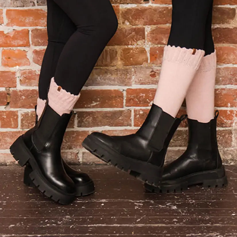 Pink Boot Socks - Adult Short