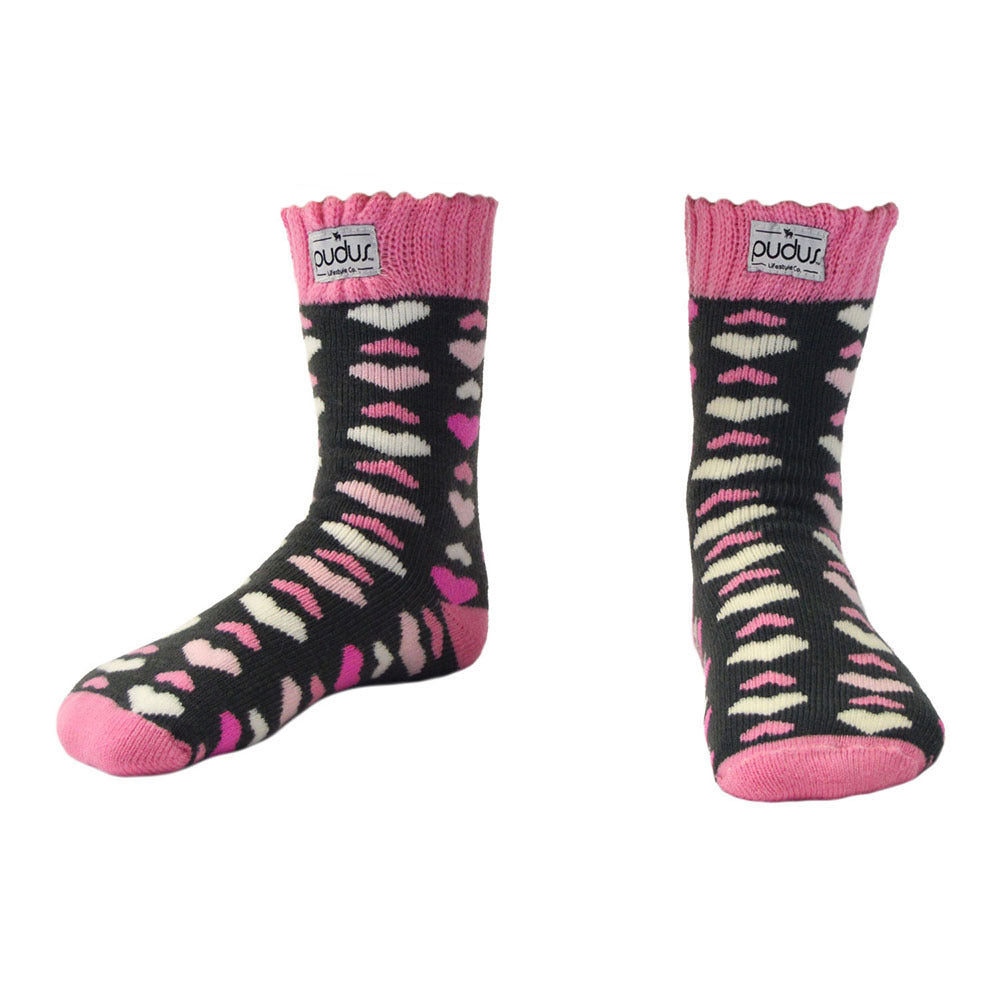 Boot Socks | Heart Pink | Large Short