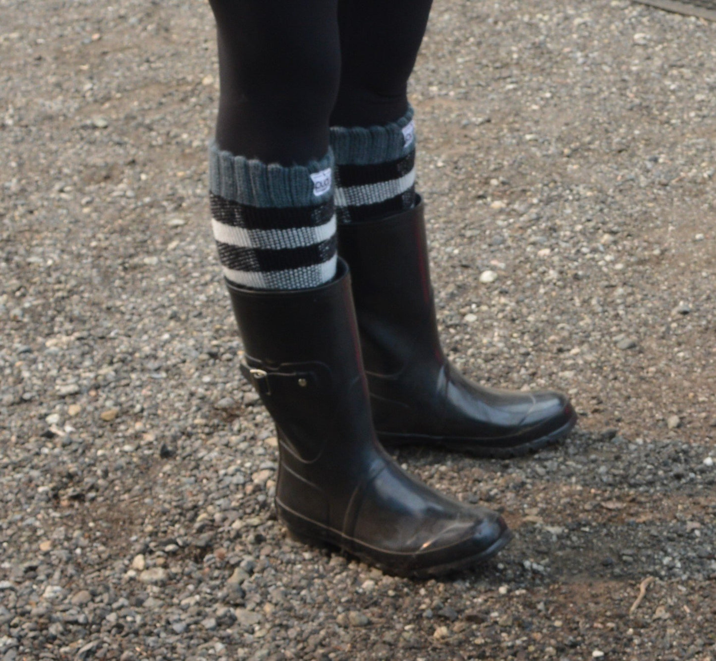 Pudus Women's Warm Tall Boot Socks (W 6-10), Fleece-Lined Knee High Winter Socks (Perfect Thermal Socks, Rain Boot Socks and Hiking Socks) Boot Sock Lumberjack White Adult Tall