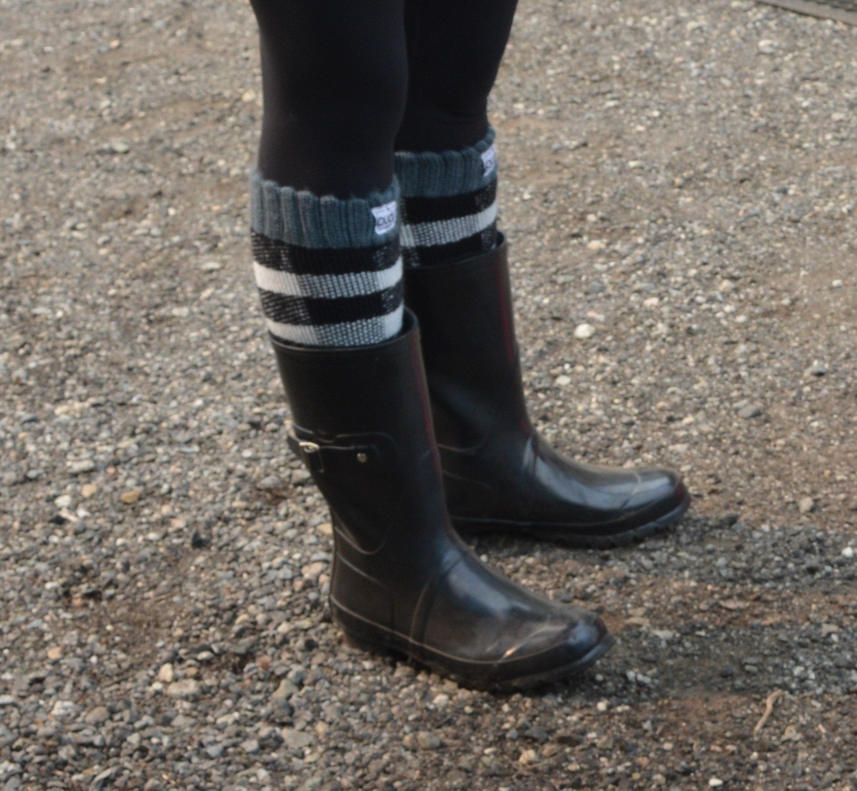 Pudus Women's Warm Tall Boot Socks (W 6-10), Fleece-Lined Knee High Winter Socks (Perfect Thermal Socks, Rain Boot Socks and Hiking Socks) Boot Sock Lumberjack White Adult Tall
