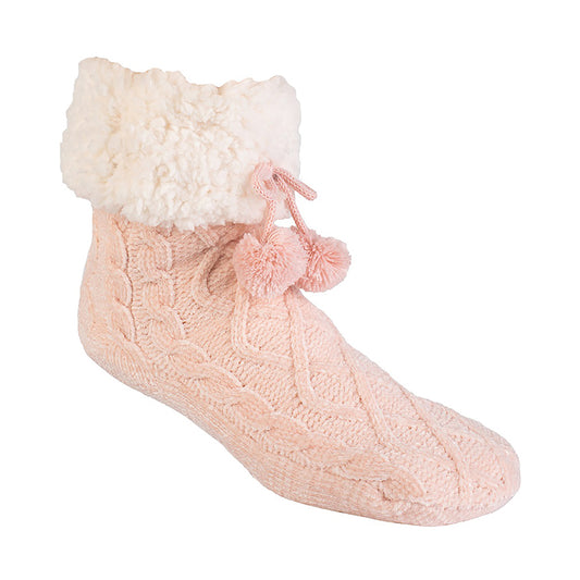 Classic Slipper Socks | Pink Dogwood Chenille