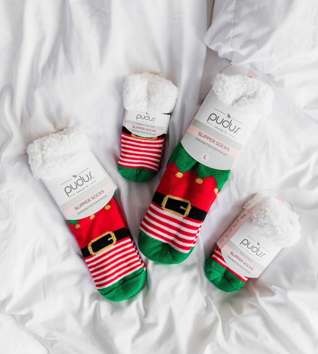 Christmas Elf Recycled Slipper Socks
