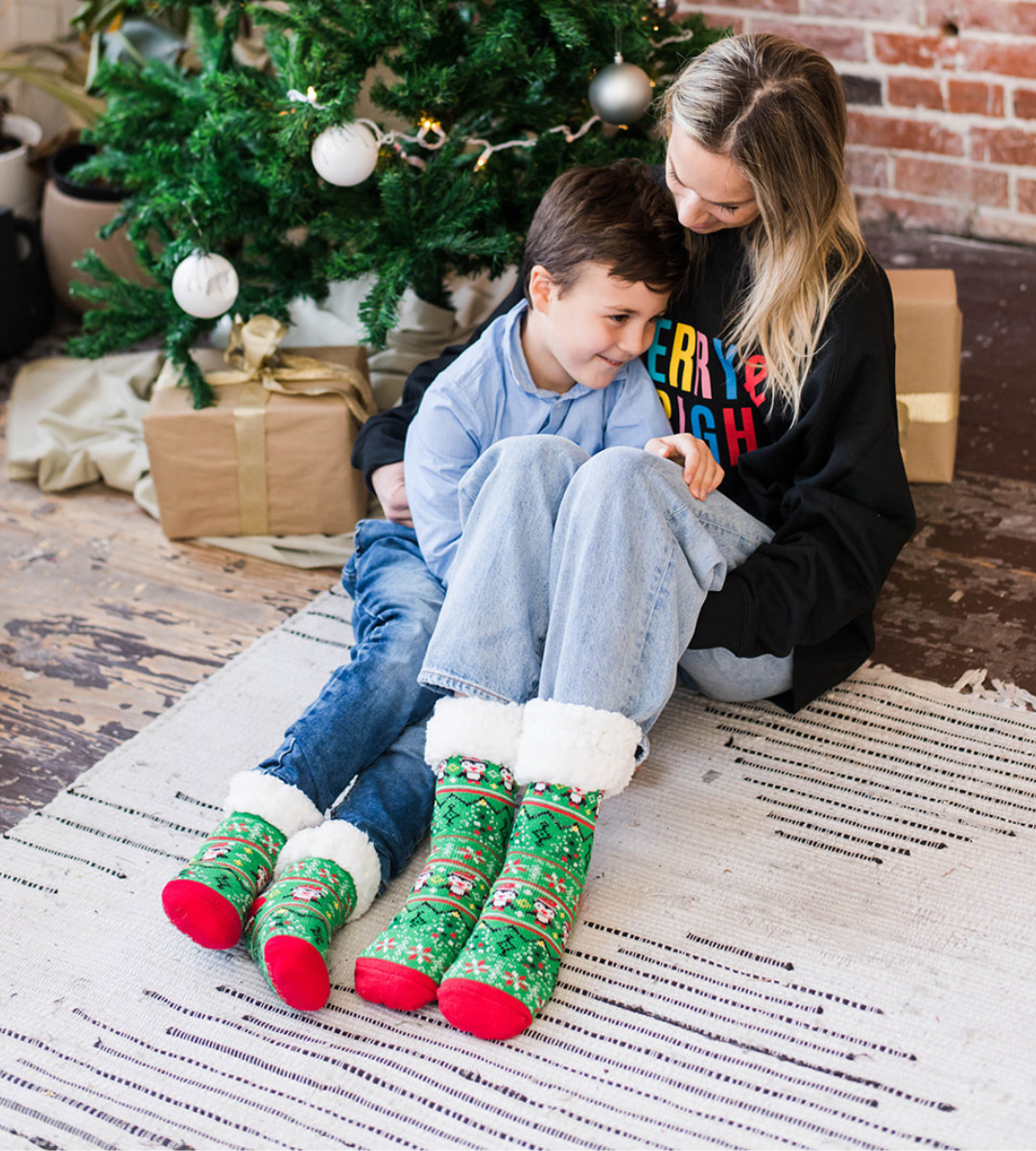 Christmas Penguin - Recycled Slipper Socks