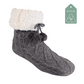 Chenille Knit Holiday Charcoal - Recycled Slipper Socks