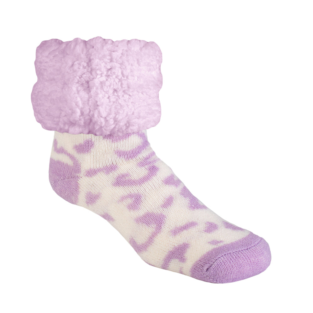 Classic Slipper Socks | Cheetah Lavender