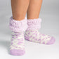 Classic Slipper Socks | Cheetah Lavender