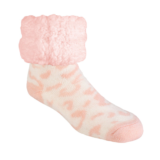 Classic Slipper Socks | Cheetah Pink Dogwood