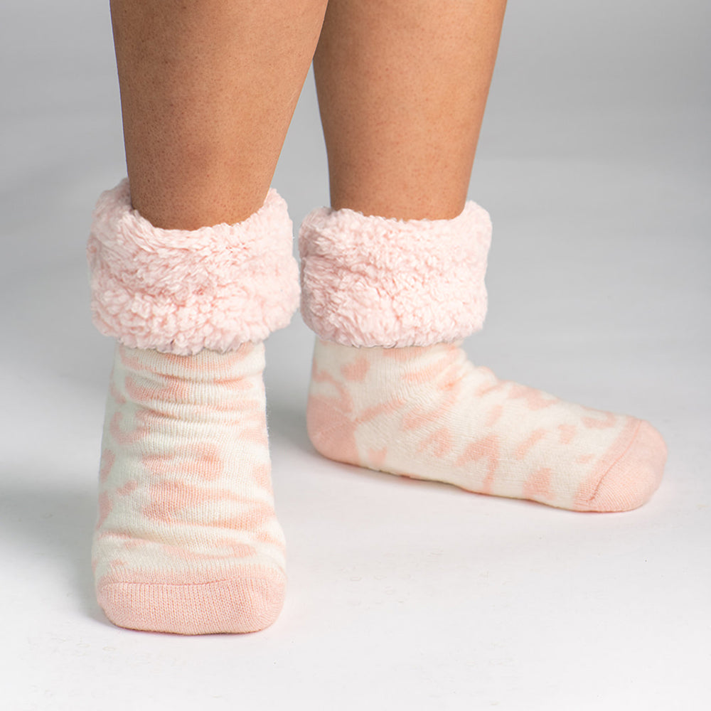 Classic Slipper Socks | Cheetah Pink Dogwood