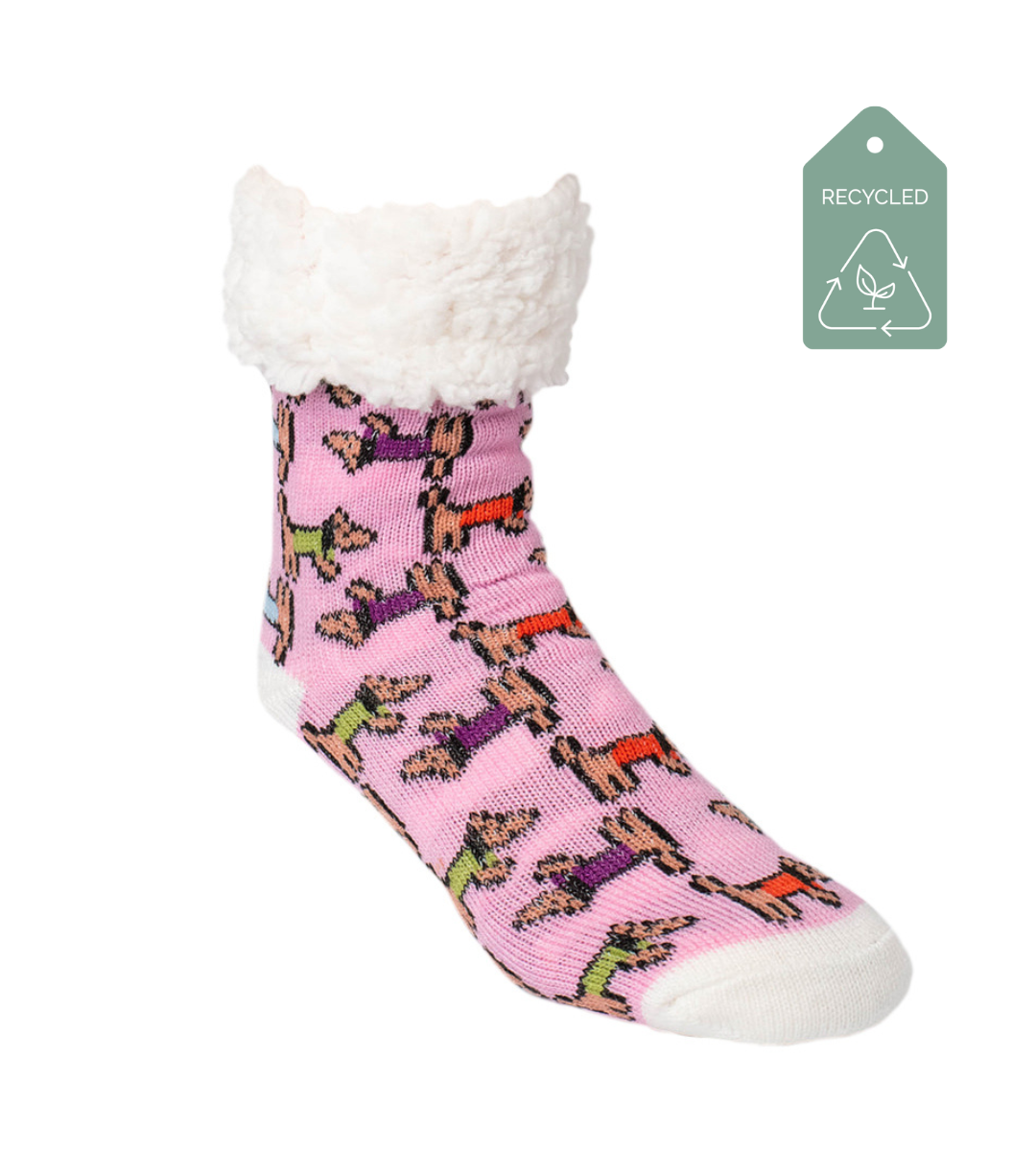 City Dog Candy Pink - Recycled Slipper Socks