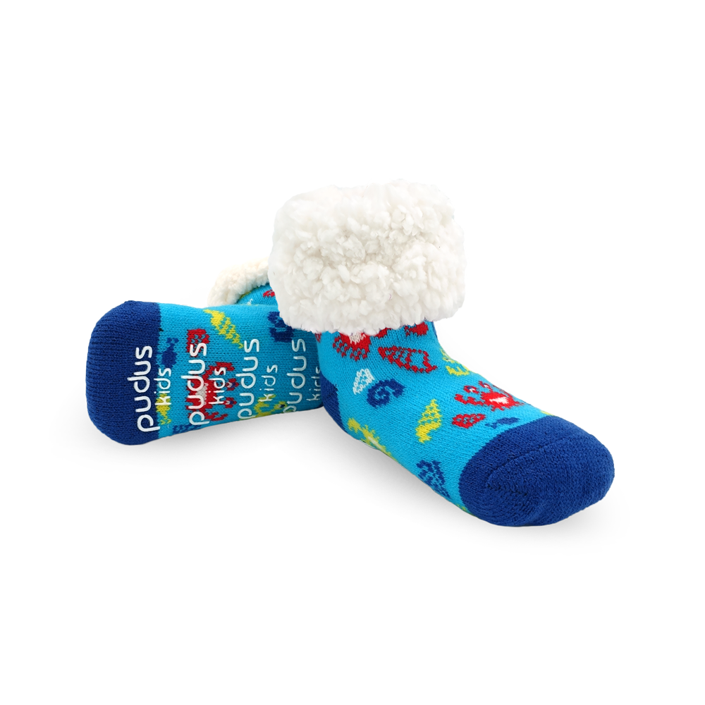 Kids Classic Slipper Socks | Crab Blue
