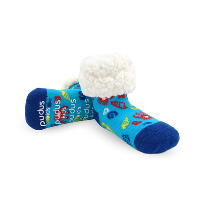 Kids Classic Slipper Socks | Crab Blue